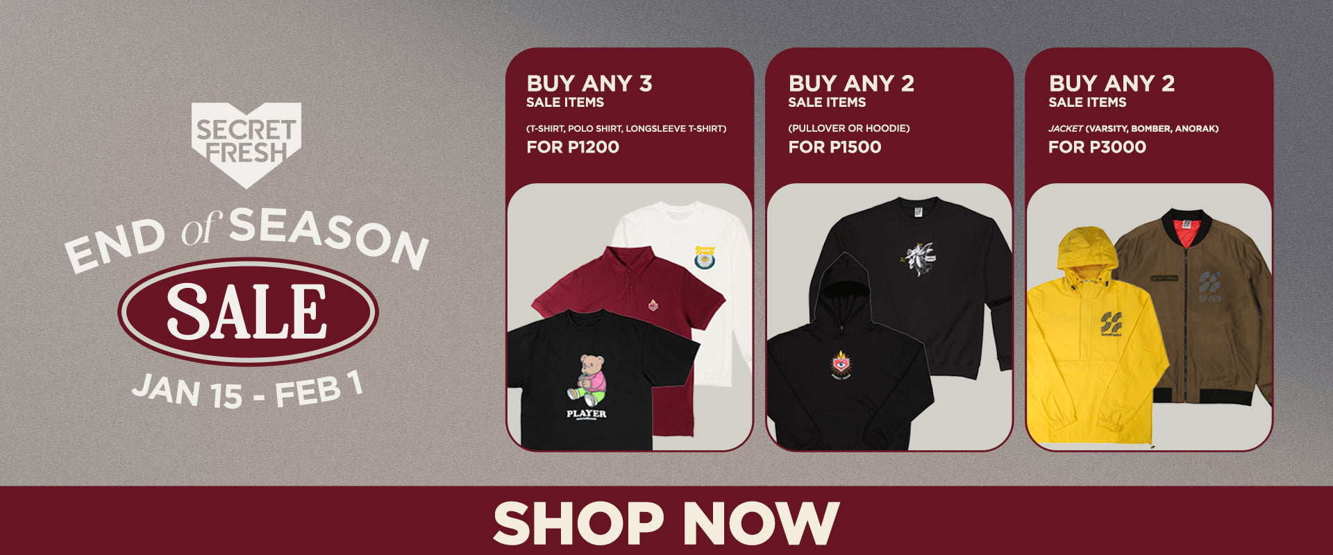 END OF SEASON SALE!